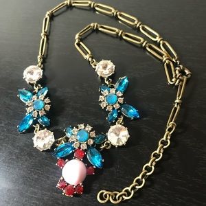 Blue and Pink Statement Necklace